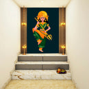 Durga In Green Saree Self Adhesive Sticker Poster