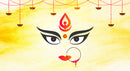 Colourful Durga Face Art Self Adhesive Sticker Poster