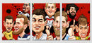 Cartoon Famous Footballers, Set Of 3