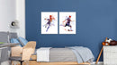 Modern Art Footballer, Set Of 2