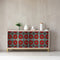 Red And Grey Floral Self Adhesive Sticker For Cabinet