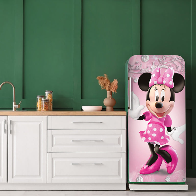 Pink Mickey Anime Self Adhesive Sticker For Refrigerator