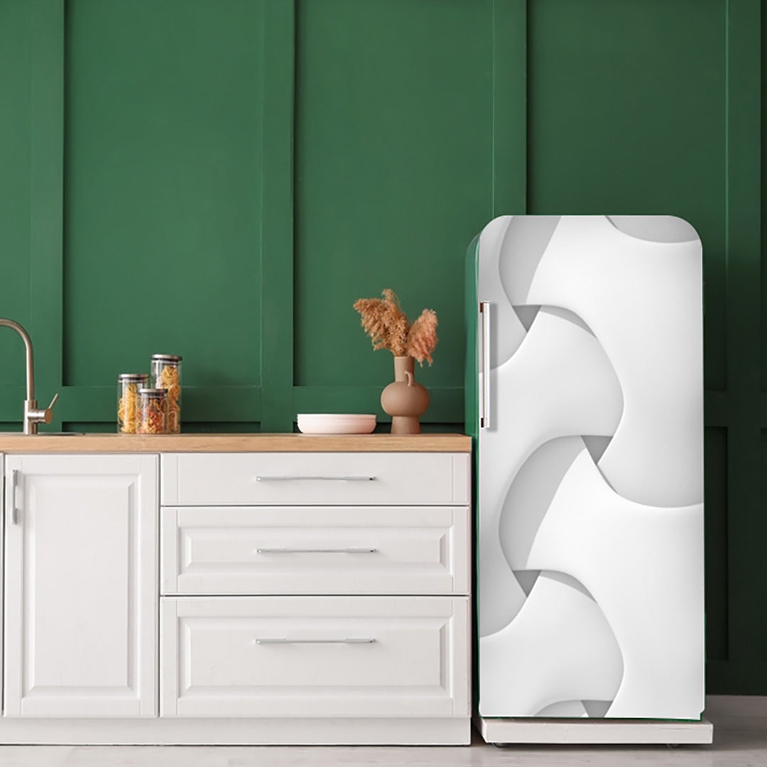 White 3D Self Adhesive Sticker For Refrigerator