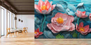 Floral Mural Brick Wallpaper
