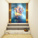 Ganpati With Smoke Background Self Adhesive Sticker Poster