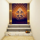 Ganpati With Lightning Background Self Adhesive Sticker Poster
