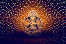 Ganpati With Lightning Background Self Adhesive Sticker Poster