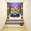 Ganpati In Green Dhoti Self Adhesive Sticker Poster
