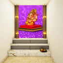Ganpati In Pink Background Self Adhesive Sticker Poster