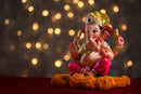 Ganpati In Lightning Background Self Adhesive Sticker Poster