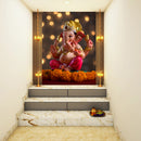 Ganpati In Lightning Background Self Adhesive Sticker Poster