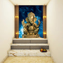 Golden Ganpati Self Adhesive Sticker Poster