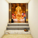 Ganpati With Golden Jewelary Self Adhesive Sticker Poster