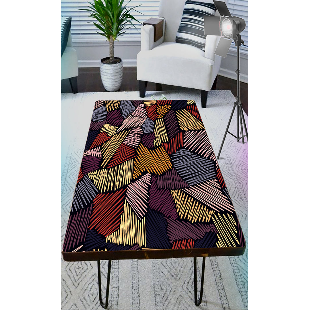 Colourful Line Art Self Adhesive Sticker For Table