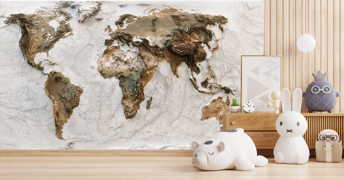 Geo-Chic Living Map Wallpaper