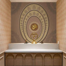 Golden Om Pooja Room Wallpaper