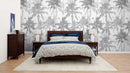 Grey Tropical Pattern Wallpaper
