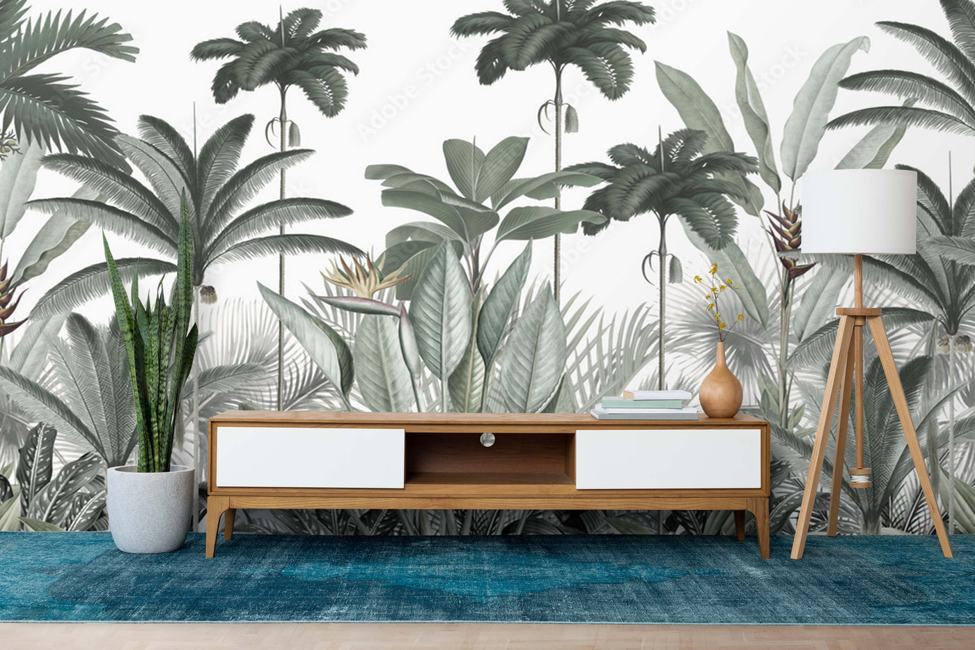 Grey Tropical Wallpaper