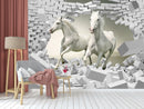 Brick Pattern Horse Wallpaper