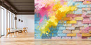 Holi Vibes Brick Wallpaper