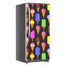 Ice Creams On Gray Art Self Adhesive Sticker For Refrigerator