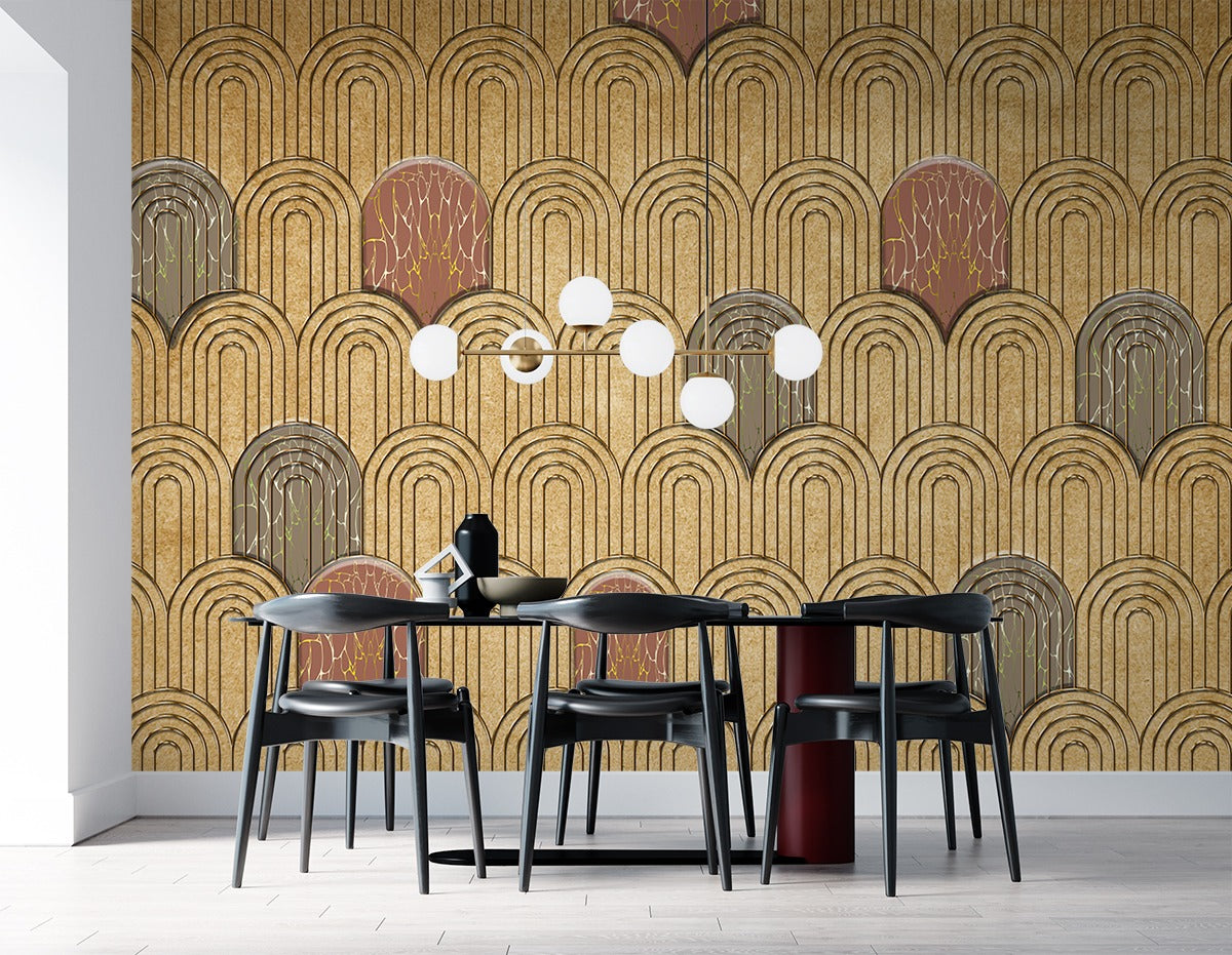 Brown Wood Door Textured wall covering