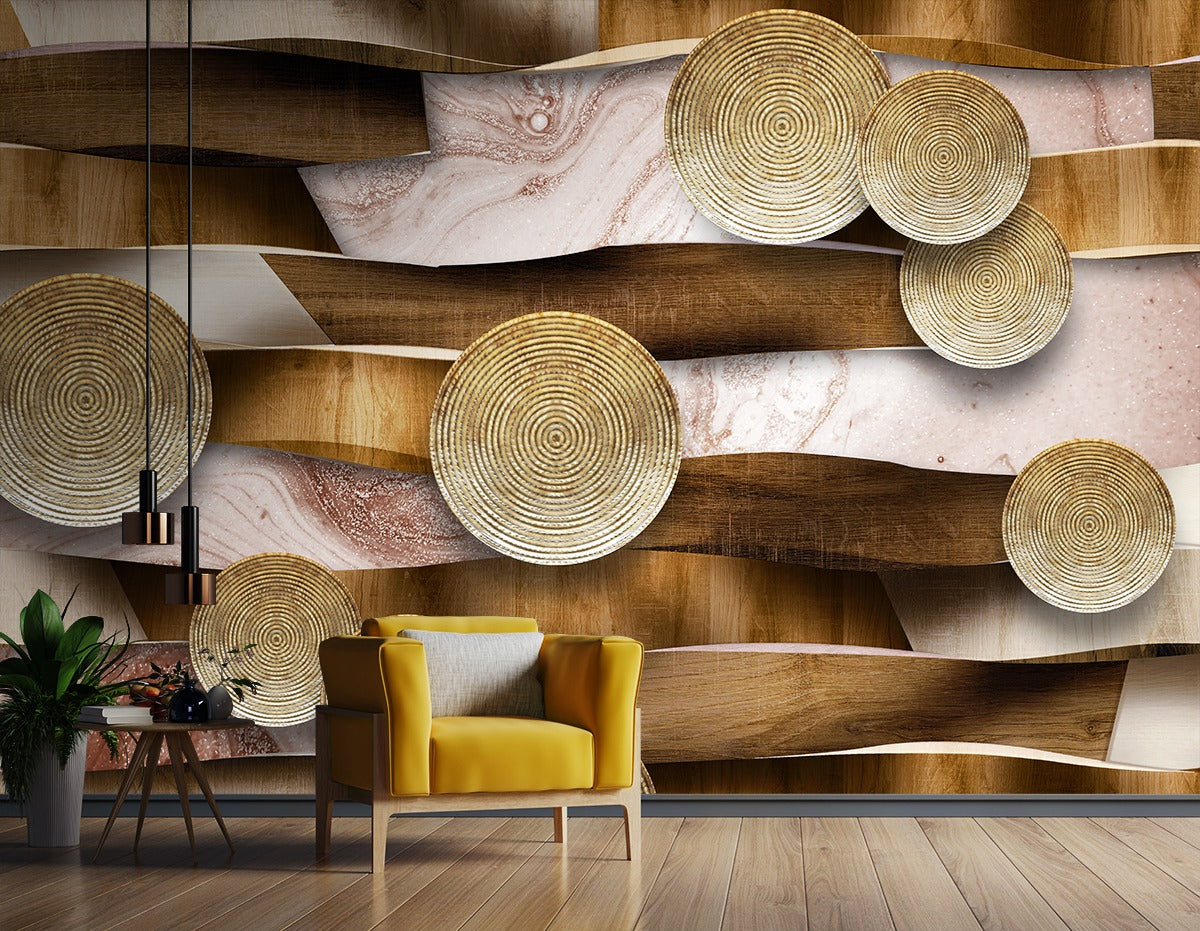 Wood Textured Customised Wallpaper wall covering