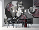 3D Black and White Round Design wall covering