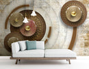 Circular Wooden Flower Wallpaper