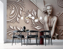 Mud Sculpture Look Woman Customised wallpaper for wall