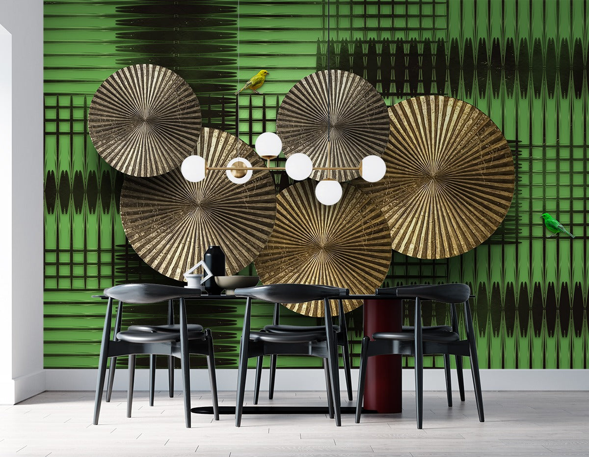 Circle With Green Background wallpaper for wall