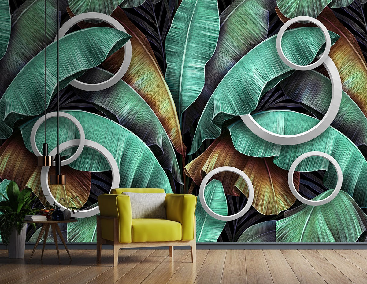 Textured Banana Leaves wallpaper for wall