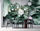 Geometrical Design With Green Spilled Look At Back wallpaper for wall