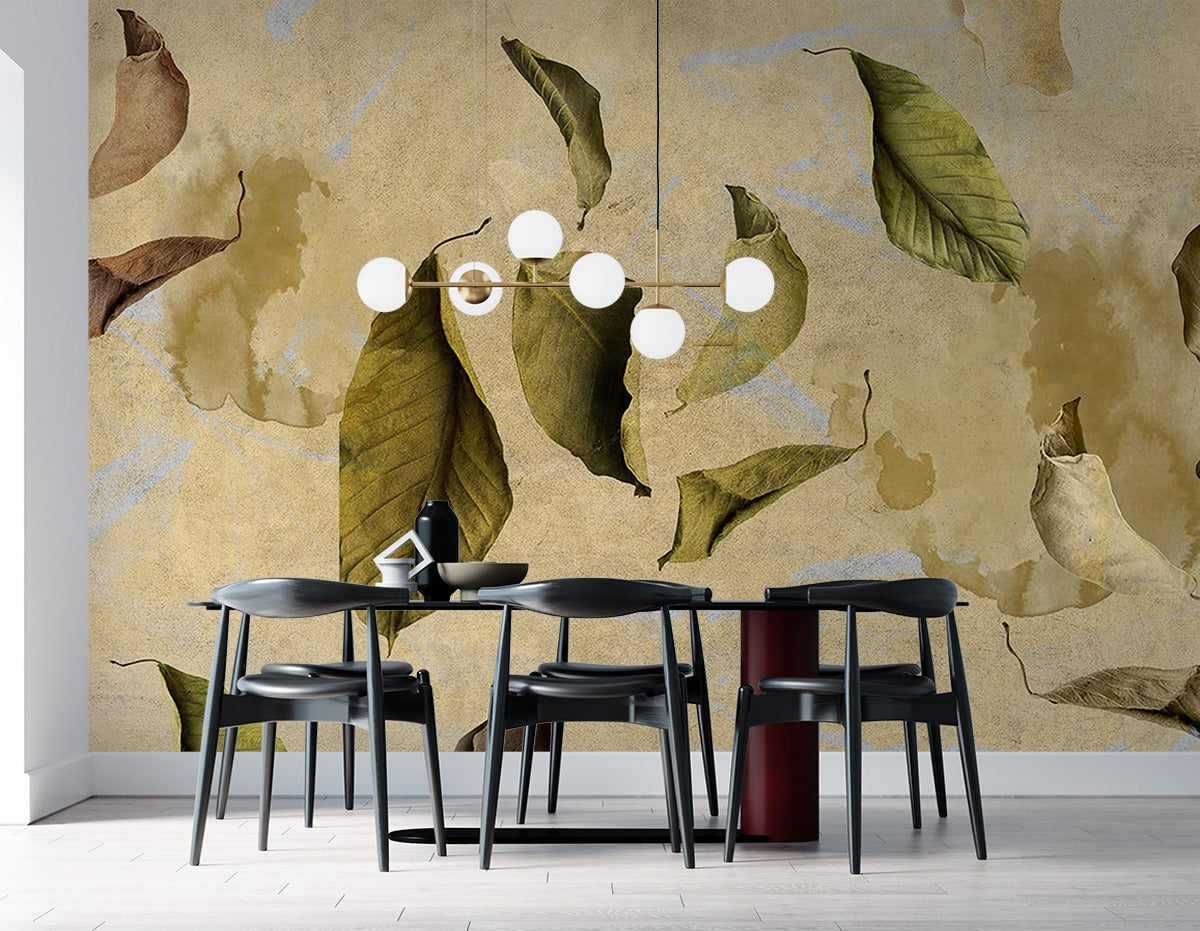 Dry Leaves Painting Customised wallpaper for wall