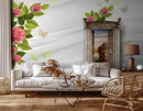 Pink Rose and Gautam Budh Outside Window wallpaper for wall