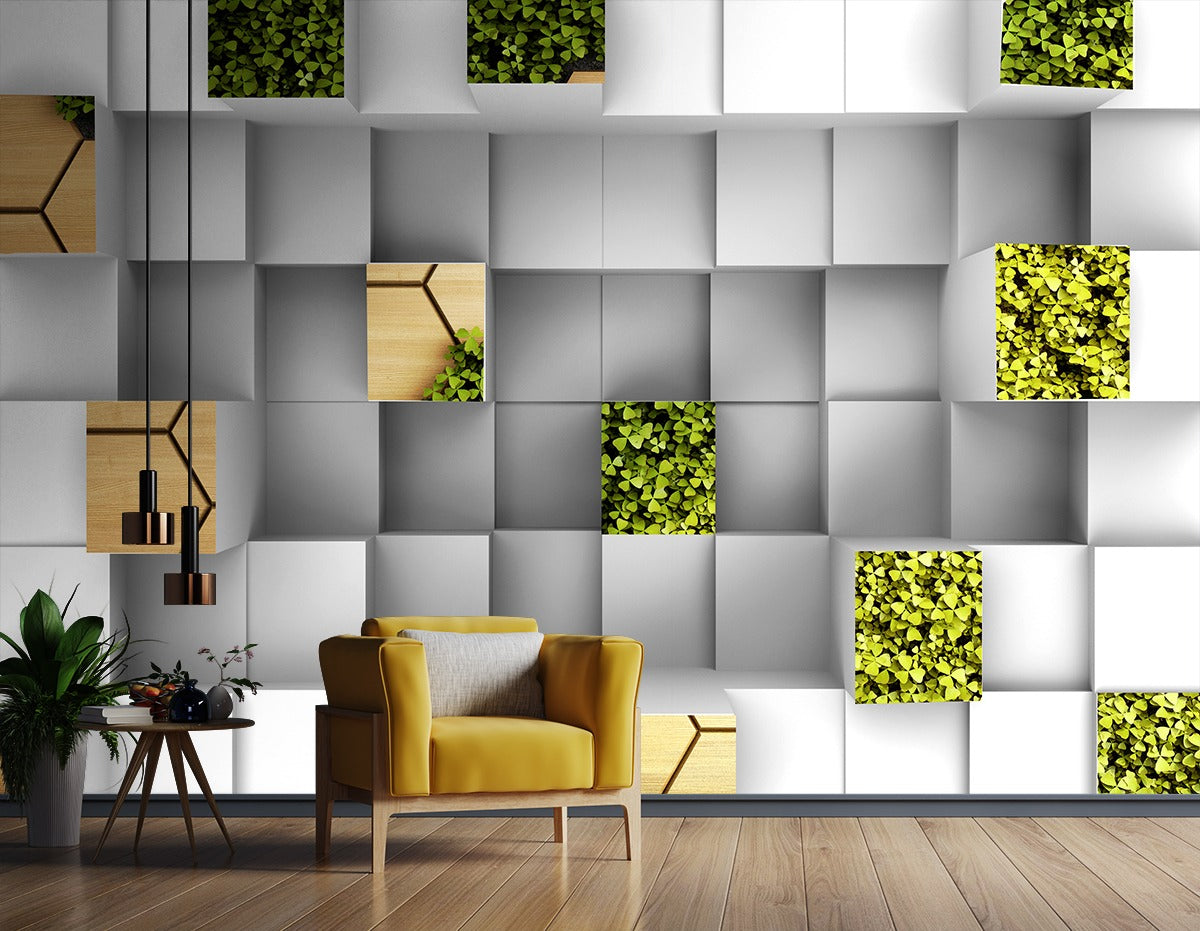 3D Abstract white wallpaper