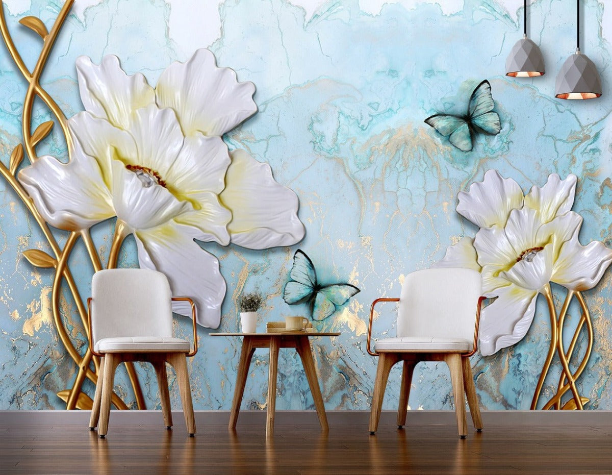 Pencil Drawing Leaves Customised wallpaper for wall