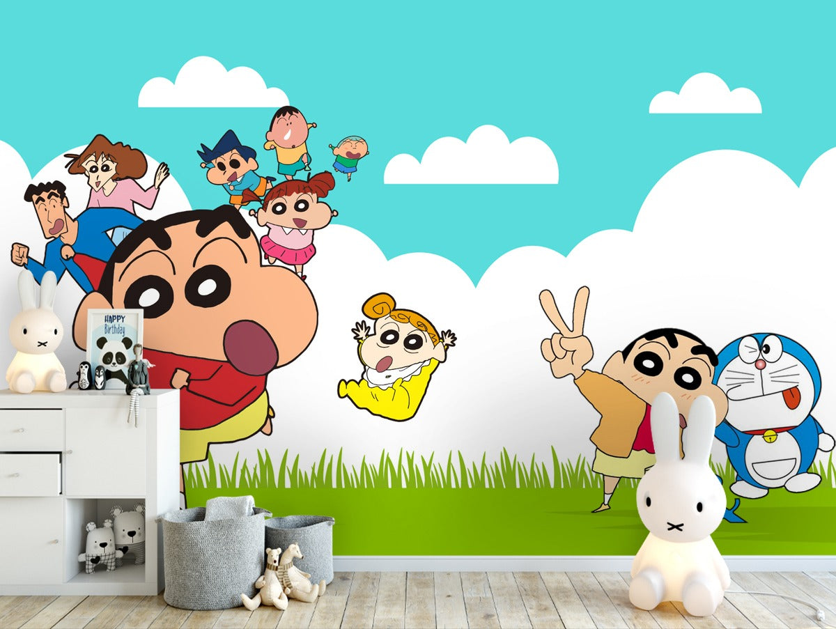Shin-chan Family and Doreman wallpaper for wall