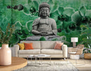 Green Flower Background For Sitting Buddha Wallpaper for wall