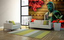 Lord Buddha In Semi-Floral Wall Wallpaper for wall