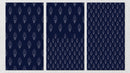 Blue White Indian Pattern Art, Set Of 3