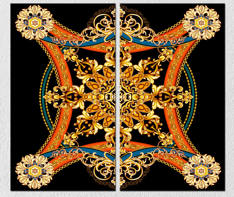 Golden Pattern Art, Set Of 2
