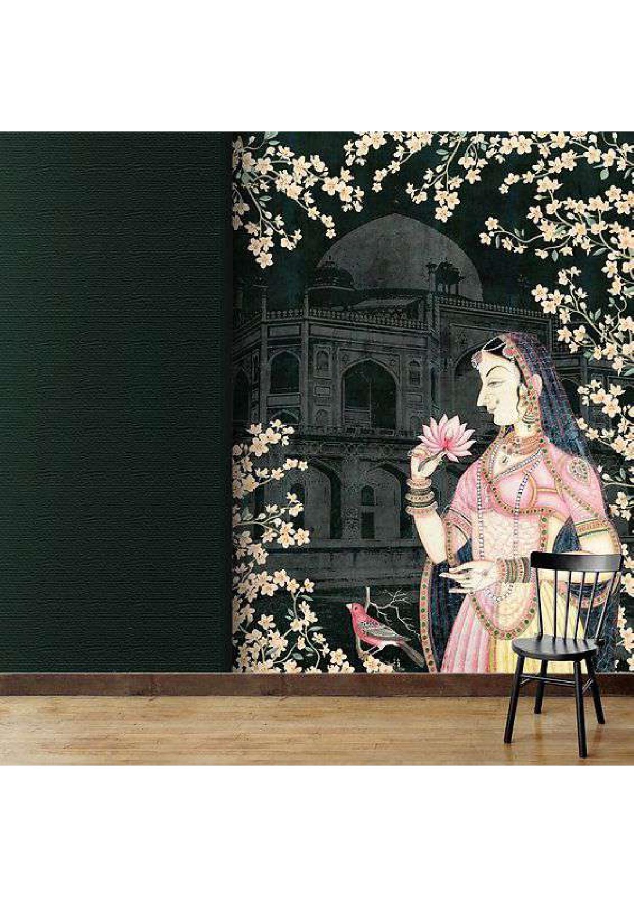 Woman Before Palace Rajasthan Wallpaper