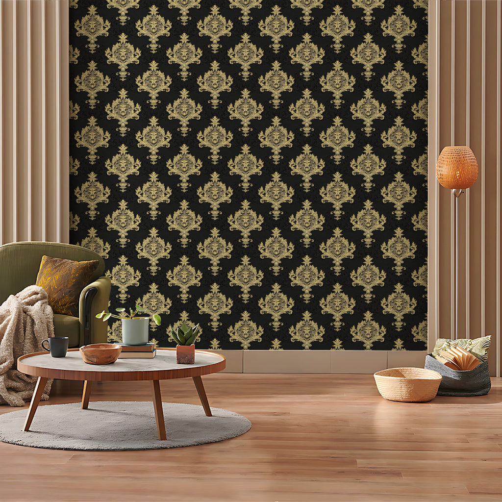Golden Era Floral Maroon Damask Wallpaper Myindianthings