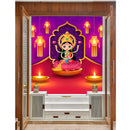 Laxmi In Lotus Self Adhesive Sticker Poster