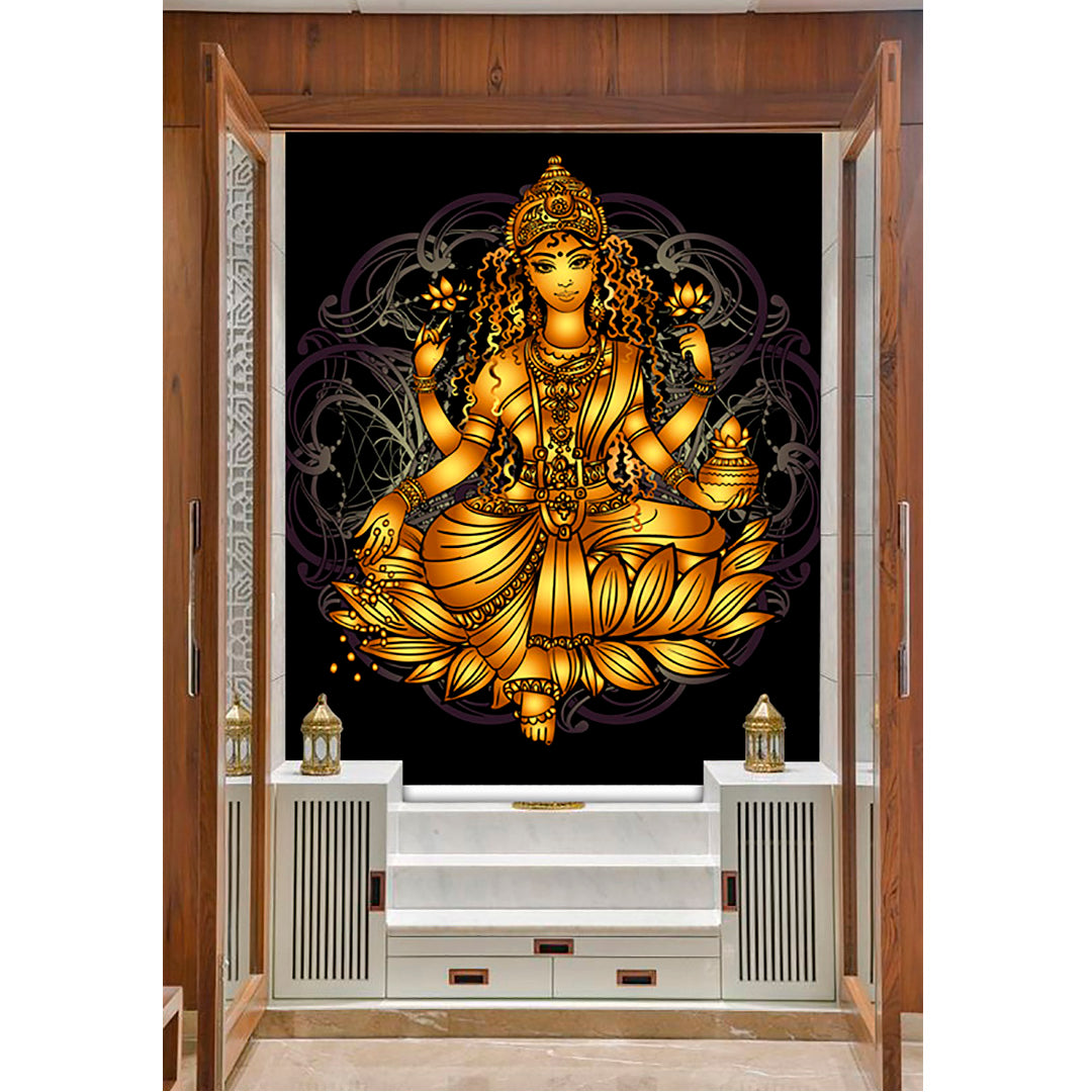 Golden Shiv Art Self Adhesive Sticker Poster