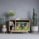 Pink Black Leafs Design Self Adhesive Sticker For Cabinet