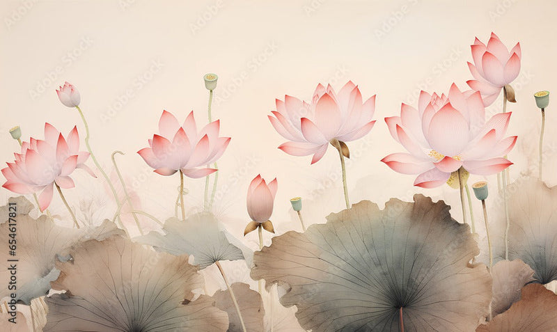 Lotus Beige Wallpaper