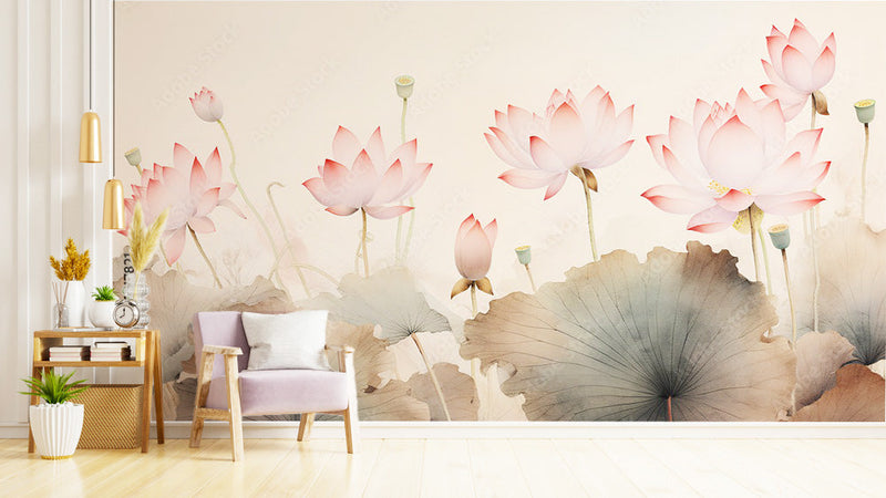 Lotus Beige Wallpaper