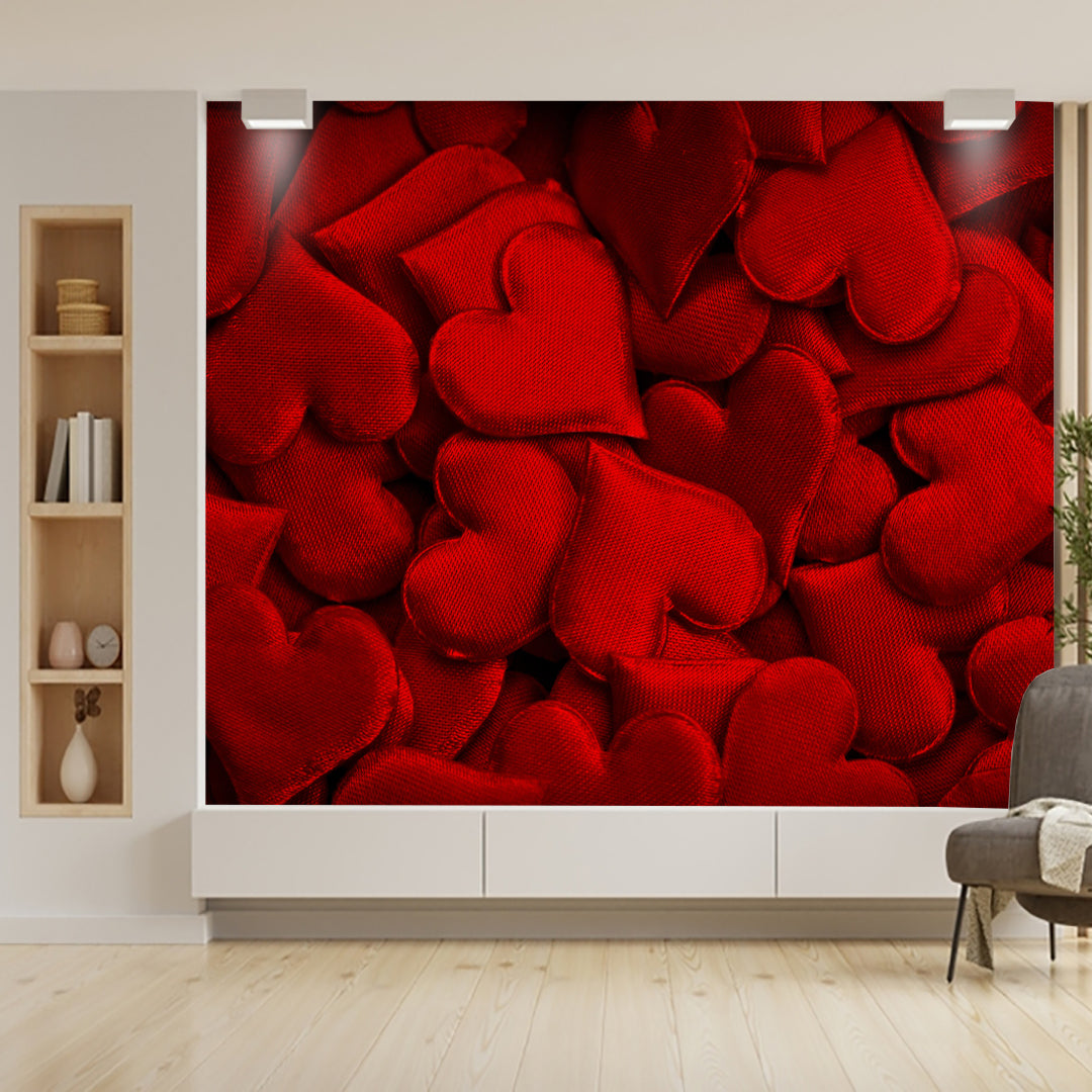 Wool Felt Heart Shape Wallpaper